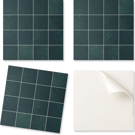Paquete de baldosas de vinilo decorativas para cocina o ba帽o con dise帽o geom茅trico, 20x20x20 cm.