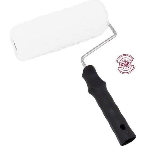 Fiorellini rullo 24cm diametro 43mm per idro pittura in lana sintetica cardato con manico (1/2)