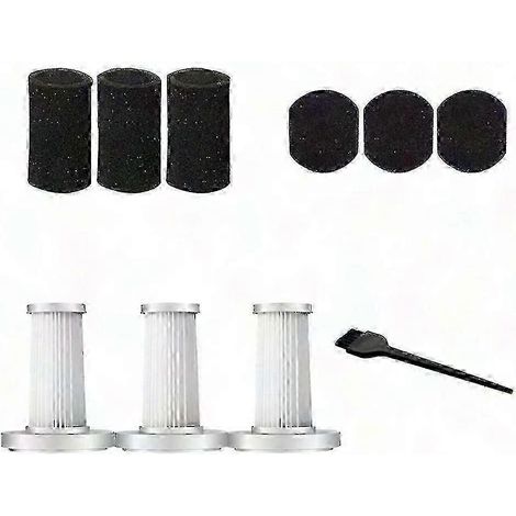 Lot de 10 filtres HEPA lavables - Pièces de rechange pour aspirateur Compatibles avec les modèles Deerma DX700 et DX700S, blanc/noir Maintiennent l'aspiration et la qualité de l'air. WHBYV (1/4)