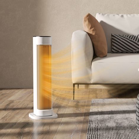 Calefactor Eléctrico Bajo Consumo 2000W con 3 Modos Termostato Regulable Protección contra Vuelcos y Sobrecalentamiento (1/5)