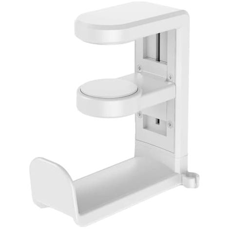 Support pour casque audio avec prise casque rotative à 360°, compatible avec les casques audio, support de bureau pour casque audio, blanc (1/5)