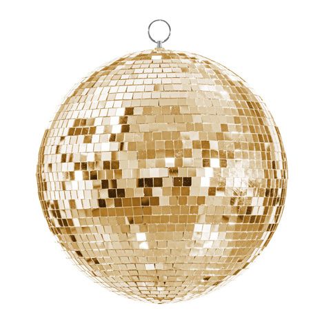 Boule disco décorative à suspendre, dorée, 30 cm (1/4)