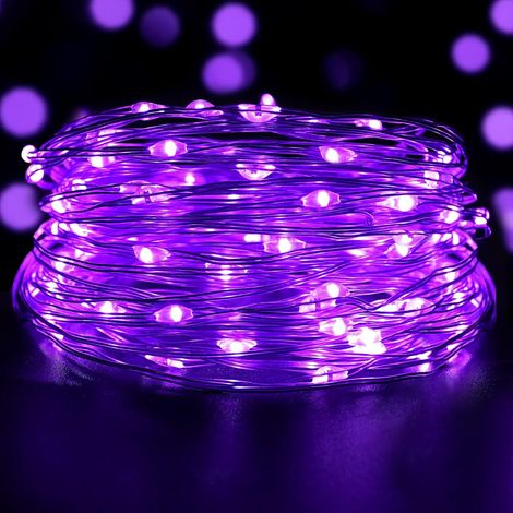 Guirlande Lumineuse LED - 5 M - 50 Led Blanc Chaud - Étanche Fil Argenté - Piles AA - Décoration Intérieure Extérieure - 1 Pièce (1/5)