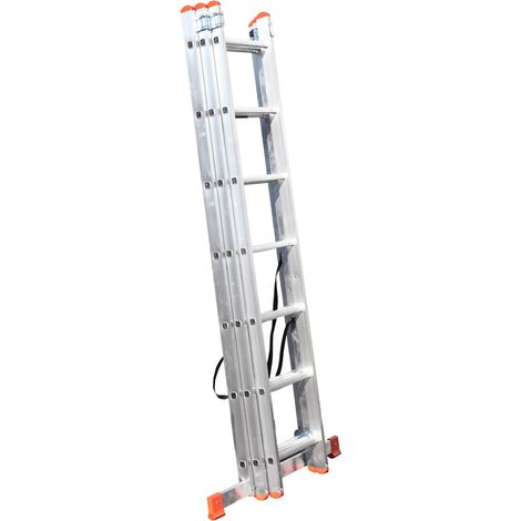 Monmobilierdesign – Échelle transformable en aluminium 3 plans 7 marches – Hauteur de travail 4,88 m – Sécurité maximale avec pieds antidérapants – Charge 150 kg
