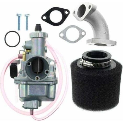 VM22 26-mm-Vergaser-Kit für Mikuni-Ansaugrohr, passend für 110-cm³-, 125-cm³- und 140-cm³-Lifan-YX-Dirtbikes, silberne Ausführung (1/4)
