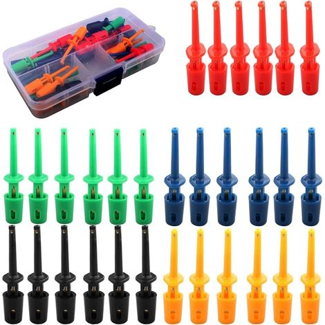 30pcs Clip Hook Multimeter, Electronic Test Hook, Grabber Test Probe, Test Hooks Multimeter Accessories - for Repair Tool, PCB Tester Clamp, IC Test (1/5)