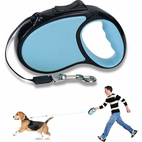 1 corde télescopique bleue de 5 m pour animaux de compagnie (1/5)