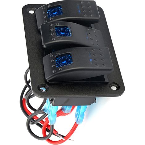 3-Wege-Kippschalter 12-24V mit LED-Anzeige für Boote, Wohnwagen und Wohnmobile (1/5)