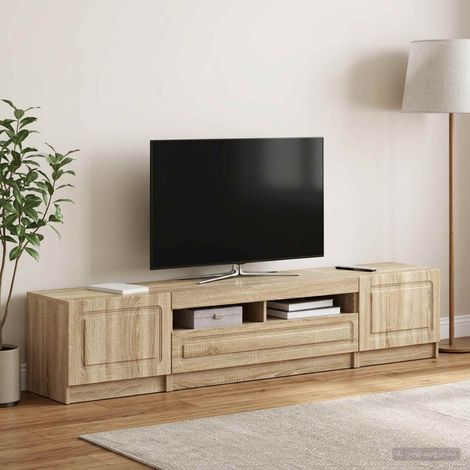 vidaXL LED TV Cabinet UTRECHT 3 pcs Sonoma Oak Engineered Wood (1/5)