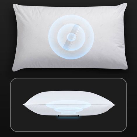 Casque audio Bluetooth oreiller conducteur osseux sommeil blanc bruit, haut-parleur aide au sommeil sans fil noir standard (1/5)