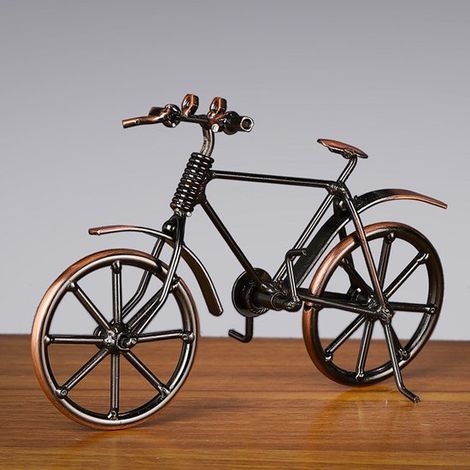 Decoración vintage de bicicletas，modelo de bicicleta de metal，escultura de viaje，adornos decorativos artísticos para el hogar o la oficina (1/5)