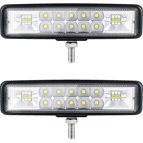 6” Phare LED Moto Phare de Travail led Tracteur 2 Rangs 9-36V 120W 12000LM 6000K Combinaison Spotlight+Floodlight Barre LED Off-road Phare Led 4x4 Pods d'éclairage LED pour Camions SUV Moto (1/5)