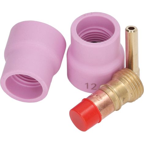 Set de 4 accessoires torche TIG WP-17/18/26 : buses céramique, raccords et pinces d'électrode. (1/5)