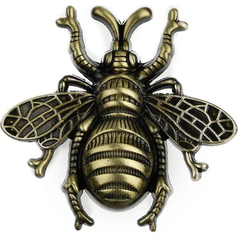 Poignées de porte décoratives laiton massif forme abeille, pour placards tiroirs armoires cuisine, trou unique bronze déco intérieure (1/5)