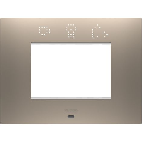 PLAQUE EGO SMART RECT. 3P BRONZE CLAIR GEWISS GW16003SBR