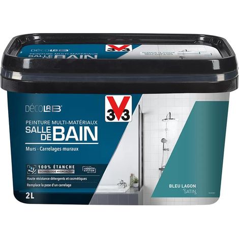 Peinture Multi-Matériaux Salle de bain V33 Deco Lab Bleu lagon 2 L