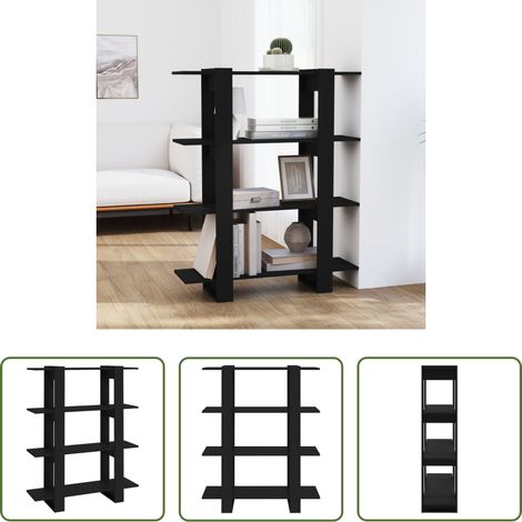 Raumteiler - Bücherregal/Raumteiler Schwarz 100x30x123,5 cm (1/5)
