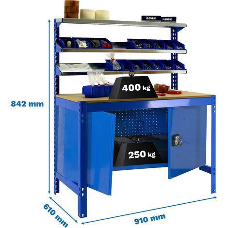 Simonrack SIMONWORK BT1 Arbeitstisch Blau und Holz Kompakt