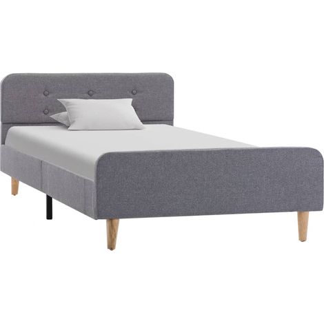 Maison Exclusive - Bettgestell Hellgrau Stoff 90x200 cm