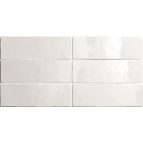 Carrelage effet zellige blanc 6.5x20 cm – Finition brillante – Forte variation de teinte (V4) – Pour murs intérieurs et pièces humides – Equipe (1/6)