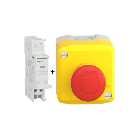Schneider - LOT iMX+OF du00e9clench. u00e0 u00e9mission tension + contact aux. 100-415VCA 110-130VCC - Ru00e9f : A9A26946+XALK178E (1/4)