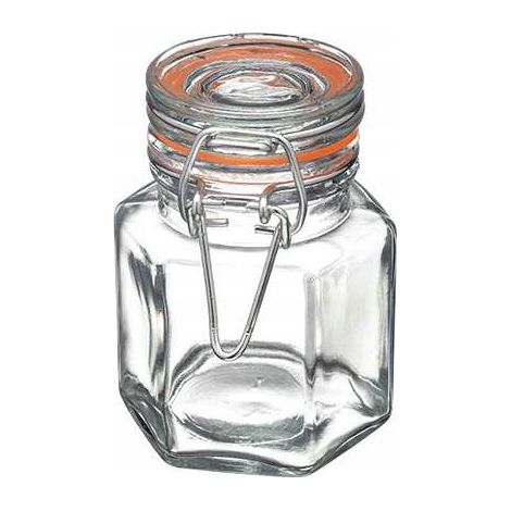Recipiente de vidrio hermético con tapa y junta de silicona de 100 ml, 1 unidad. (1/3)