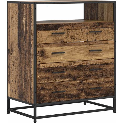 Armoire à tiroirs 4-Tiroir Bois ancien 70 x 41 x 83,5 cm vidaXL (1/5)