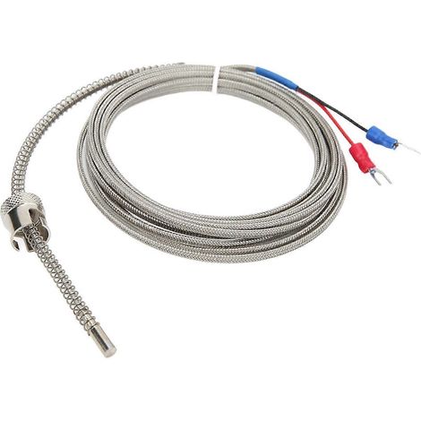 Sonde de température thermocouple de type K, robuste, résistante aux interférences et à la corrosion, de 3 mètres de long. (1/5)