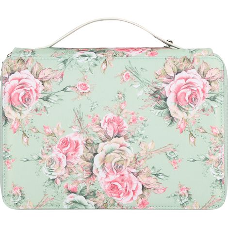 Pencil Case 200 Slots Rose Printed 4‑Layer Zipper Pen Holder Stationery Storage Pocket (1/5)