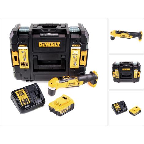 Trapano angolare a batteria Dewalt DCD 740 M1 18 V 33 Nm + 1 batteria da 4,0 Ah + caricabatterie rapido + TSTAK