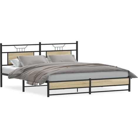 Bettgestell ohne Matratze Sonoma-Eiche 160x200 cm Holzwerkstoff