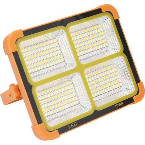 Projecteur solaire portable 1000 W, 4 niveaux d'intensité, IP66, idéal pour les urgences, garage ou étang. (1/5)