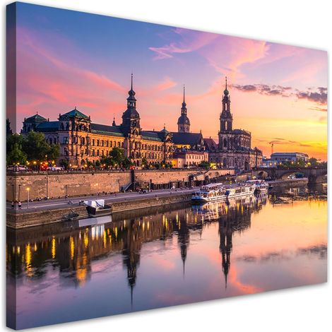 Image sur Toile, Allemagne ville de Dresde vue panoramique,45x30 (1/4)
