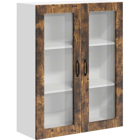 Maison Exclusive - Mobile in vetro da parete LUCCA Rovere Fumo 80 x 31 x 100 cm (1/5)