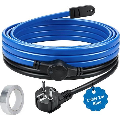 2m Câble Chauffant Antigel à Thermostat Pour Tuyaux d’Eau, 25W/m (1/5)