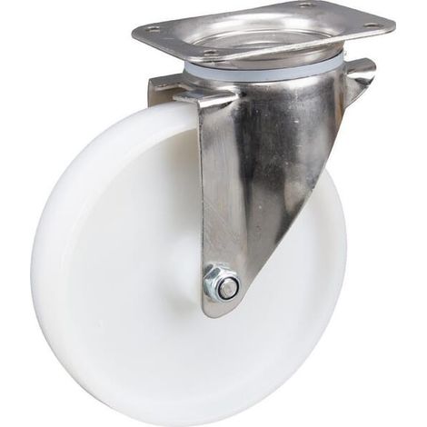 Roulettes pivotantes en acier inoxydable à bandage en matière synthétique TENTE 8470UOO200P63 (1/4)