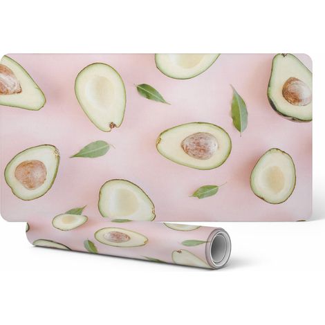Alfombrilla protectora antideslizante para escritorio con estampado de aguacate y hojas, 120 x 60 cm.