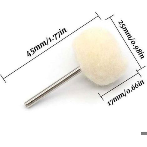 Roue De Polissage - Coton - Pour Outils Rotatifs - Diamètre 25 mm - Mandrin 3 mm - Pour Suppression Rouille Et Saleté - 25 Pièces (1/4)