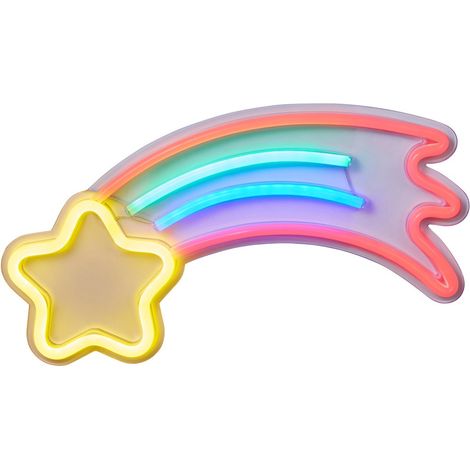 Litecraft Glow Shooting Star Wall Light Neon Children's Lighting - Multicoloured (1/5)