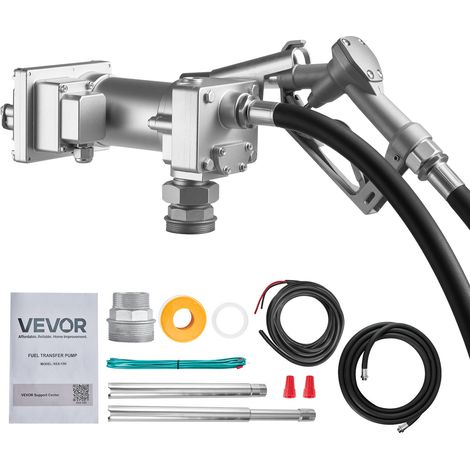 VEVOR Bomba de Transferencia de Combustible 12V CC 15 GPM, Bomba de Transferencia de Diesel, con Boquilla de Cierre Manual, Protección contra Sobrecalentamiento, 1/3 HP, a Prueba de Explosiones (1/5)