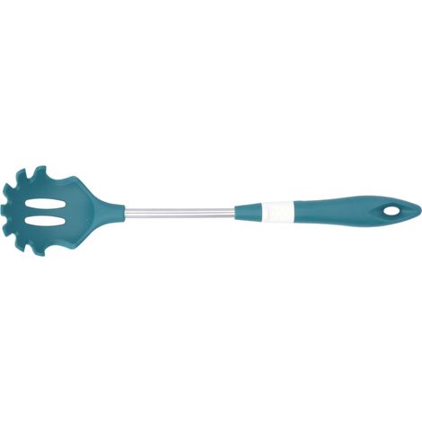Cuillère à nouilles en silicone et acier inoxydable, anti-brûlure, poignée confortable, passoire thermorésistante, ustensile de cuisine (1/5)