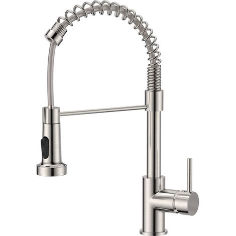 Kitchen Faucet, 360° Swivel Spout Kitchen Mixer Tap, Pull-Out Spray, 2 Modes, Stainless Steel (1/5)