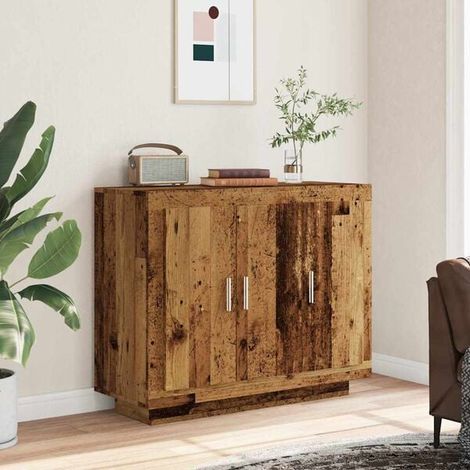 Buffet de Cuisine Rétro en Bois, Meuble de Rangement 92x35x75 cm avec Portes et Étagères, Console d'Entrée Style Vintage pour Salon et Salle à Manger (1/5)