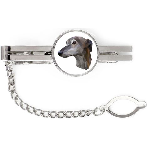 Galgo - pinza de corbata geométrica con foto e inscripción Art-Dog (1/4)