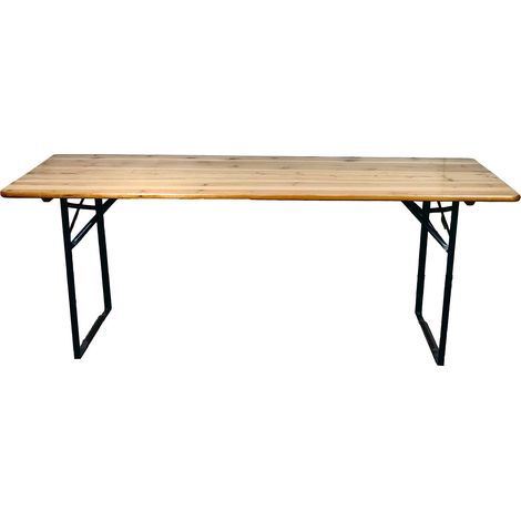 Tavolo Birreria da Giardino 220x80x78 cm in Ferro Piano in Legno (1/2)