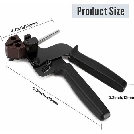 Pistolet à serre-câbles en acier inoxydable, pince à serre-câbles en acier inoxydable avec fonction de coupe, pistolet à serre-câbles en métal, outil de maintien de pistolet à serre-câbles (1/3)
