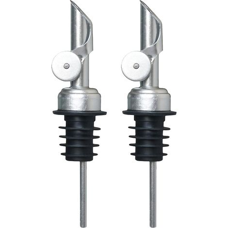 Lot de 2 verseurs à vin en acier inoxydable avec couvercle, pour vinaigre. (1/3)