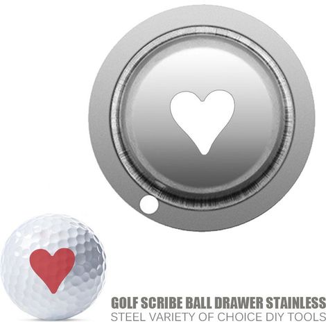 Marqueur de ligne de golf en acier inoxydable, cartes à jouer Cœurs, outil de marquage, stylo marqueur de motif à faire soi-même (1/5)