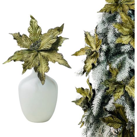 Stella di Natale verde scuro su una clip - Fiori di albero di Natale 20 cm (1/5)