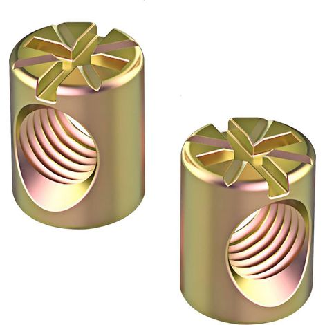 20 Pièces Écrous Transversaux M6 x 10mm Écrou Cylindrique, Écrou Cylindrique Symétrique à Goujon Croisé Goupille, pour Meubles, Chaises, Lits (1/5)